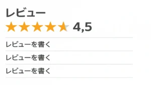 比較サイトやヒカカクのレビュー評価をイメージした画像｜カメラ買取の口コミ確認を象徴するシンプルなイラスト【バイカメ 大阪】