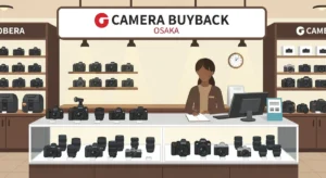 大阪でカメラを高価買取する店舗イメージの内観イラスト画像
