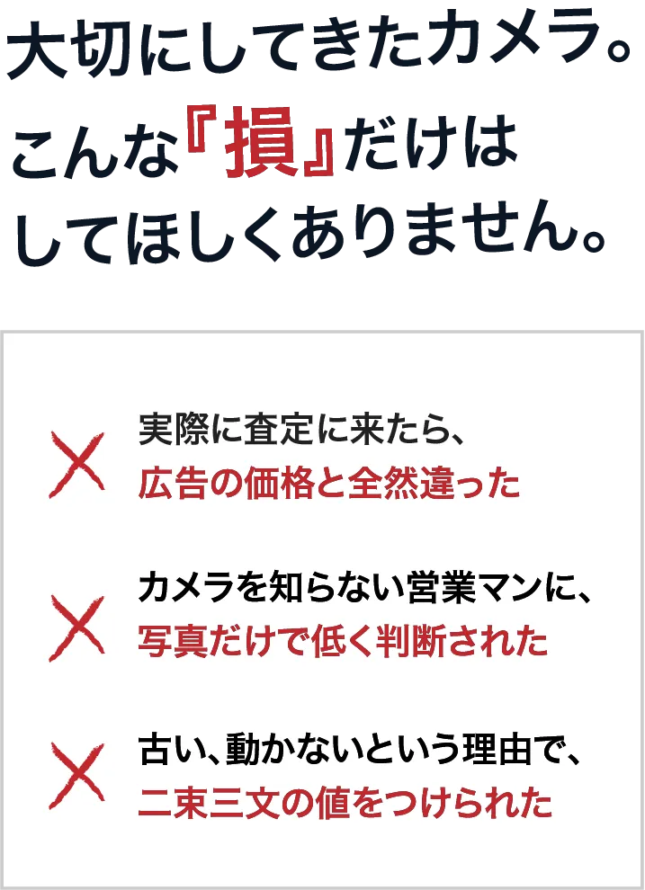 大切にしてきたカメラこんな損はしてほしくありません