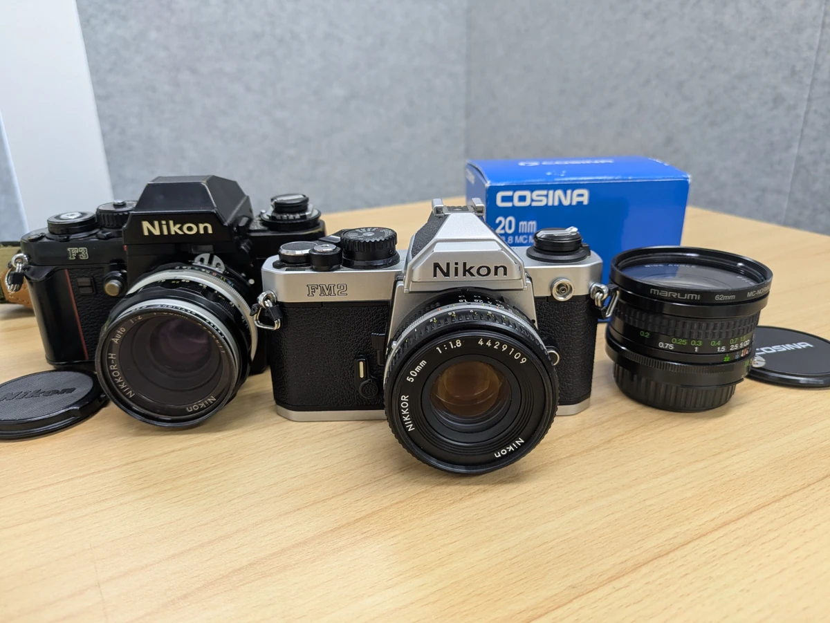 ニコン F3・New FM2と単焦点レンズを店頭買取｜大阪市北区のバイカメ